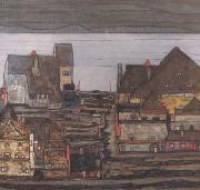 Egon Schiele Suburb I (mk12) painting